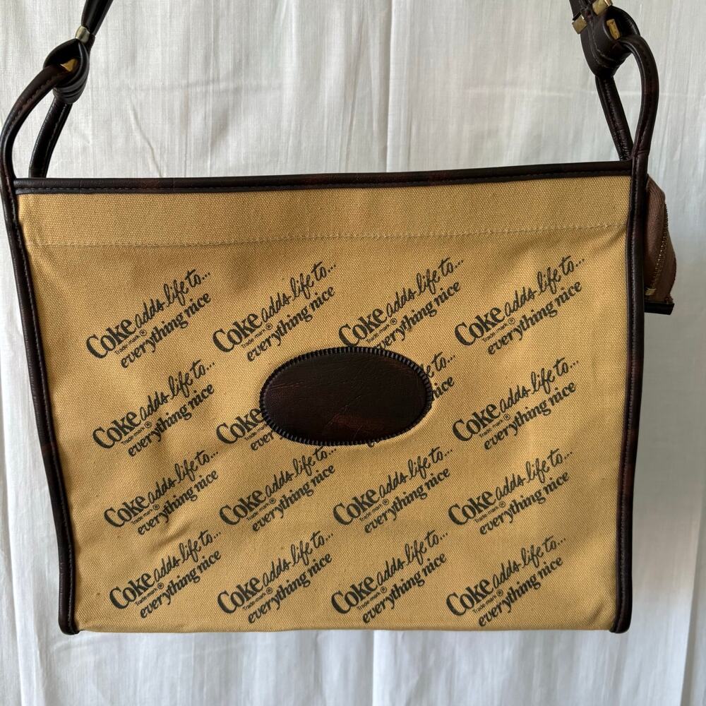 Vintage Coca Cola "Adds Life to Everything" Coke Canvass Handbag Tote